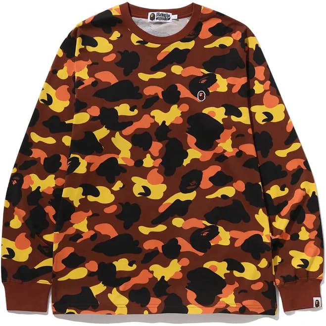 A Bathing Ape Men's 1st Camo One Point Long Sleeve Tee