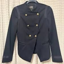 The Limited Women's Small Navy Blue Military Blazer Gold Crest Buttons