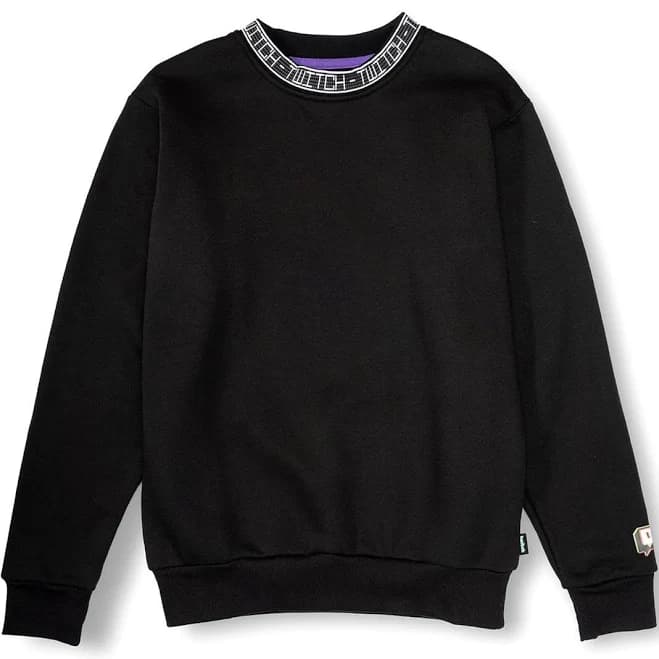 Twitch Logo Crewneck Sweatshirt Unisex Black Size Medium M