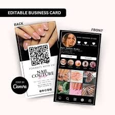 Instagram Business Card Luxury Black DIY Canva Business Card Template – AnyaCreatives