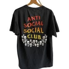 Anti Social Social Club Men's Black and Orange T-shirt