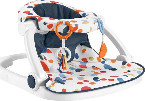 Fisher-Price Portable Baby Chair, Darling Dots Sit-Me-Up Floor Seat with BPA-Free Teether