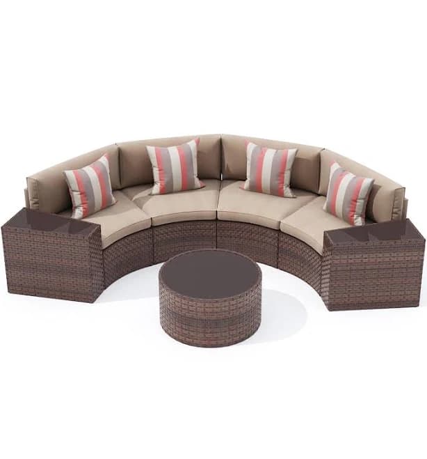 5-13 Pcs Curved Outdoor Sectionals