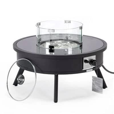 LeisureMod Walbrooke Outdoor Patio Round Fire Pit Side Table
