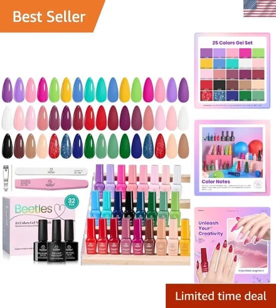 Luxury Beetles Gel Nail Polish Kit - 25 Trendy Colors With Manicure