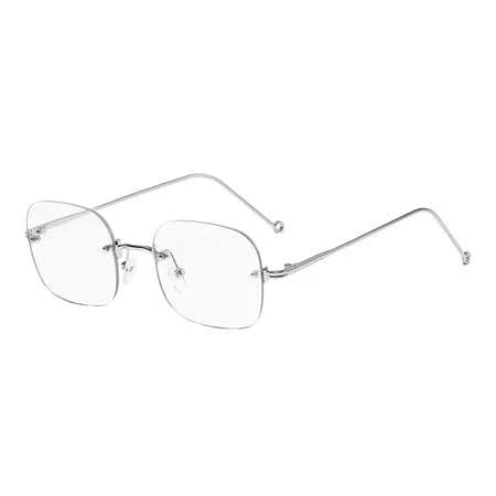 Soumake Unisex Large Frame Rimless Clear View Strong Hinge Transparent Eye Glasses