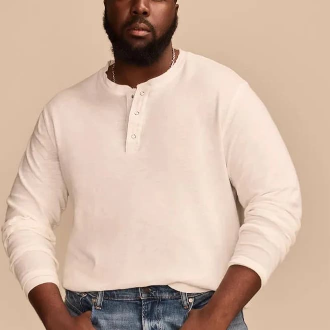 Lucky Brand Men's Big & Tall Long Sleeve Weekend Slub Henley Shirt