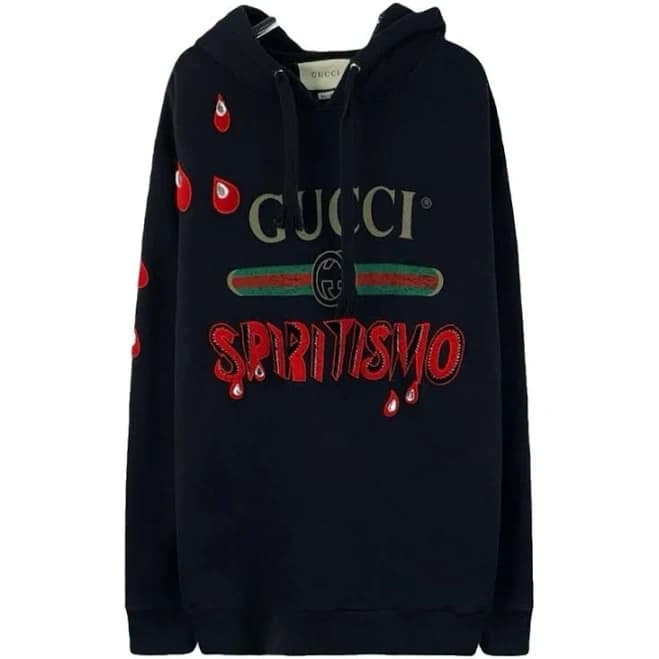 Gucci - Blue Printed Logo Hoodie - Blue - Size L - Unisex