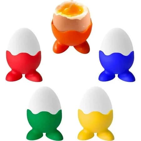 Good Cooking Silicone Egg Cup Holders Set of 5 Rainbow Serving Cups