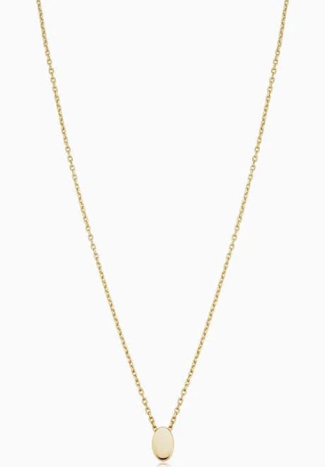 14K Yellow Gold Sweet Oval Pendant Necklace