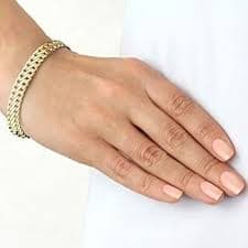 CARISSIMA 9ct Yellow Gold Double Curb Bracelet - 19cm : Amazon.com.be: Fashion