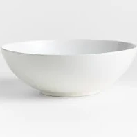 Crate & Barrel Craft White Stoneware Serving Bowl
