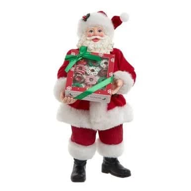 Kurt Adler Fabriche Santa with Box of Donuts
