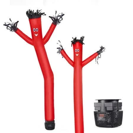 6 ft Air Dancers Wacky Waving Inflatable Tube Man with 1/15 HP Blower Fan, Size: Medium, Red
