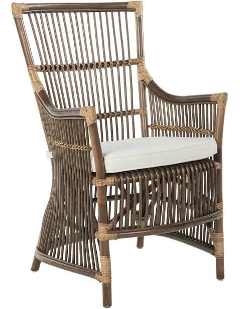 Kouboo Rattan Loop Edge Arm Chair with Seat Cushion (Set of 2)
