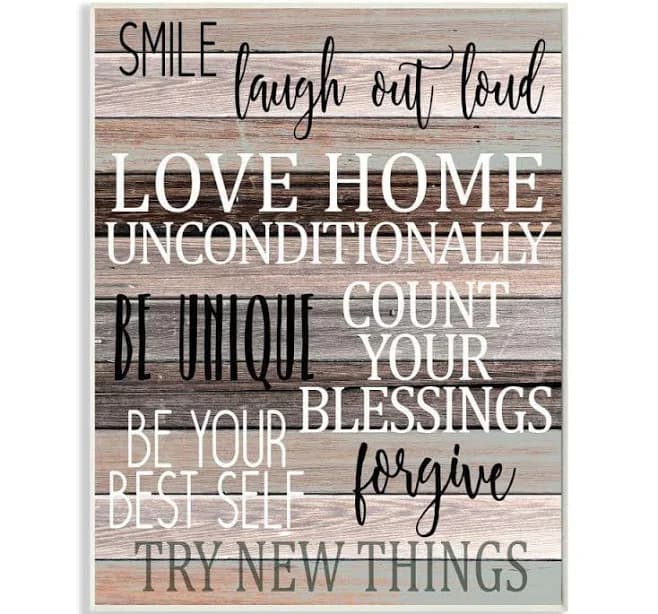 Stupell Industries Inspirational Be You Phrases on Wood Grain Brown Black Text Wall Art Design by Kim Allen