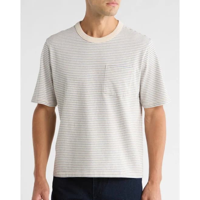 Corridor Men's Melange Stripe Cotton T-Shirt with Pocket