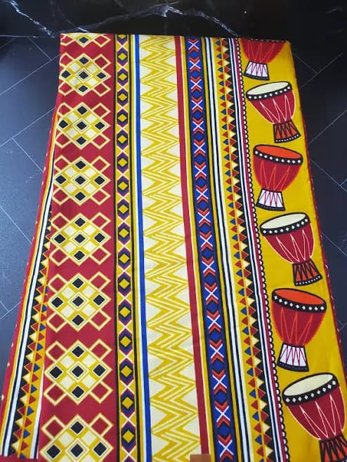 Red, Gold and Black Tribal African Ankara Fabric Headwrap