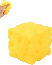 Yellow Big Cheese, 1.97 Inch Cheeses, Squeeze Cheeses, Giant Cheese Squishys, Rebounding Squishy-cheesess, Soft Novelty Toy, for Adults, Yellow Cute