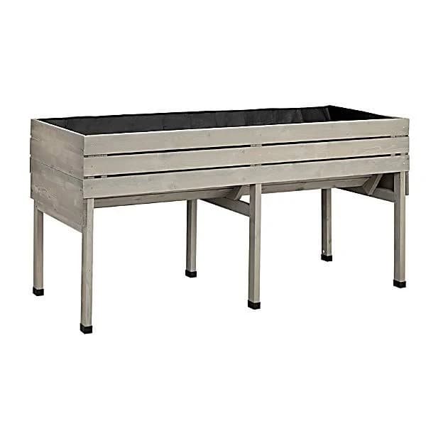 Groundwork 71 in. Wood Raised Garden Planter with Liner