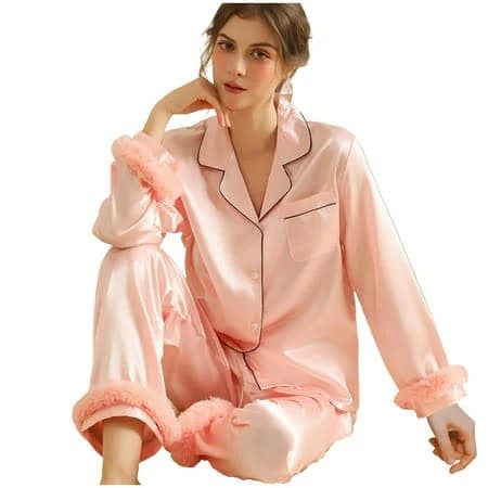 Women's Satin Button-Down Pajama Set