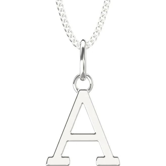 925 Sterling Silver A Initial Letter Necklace