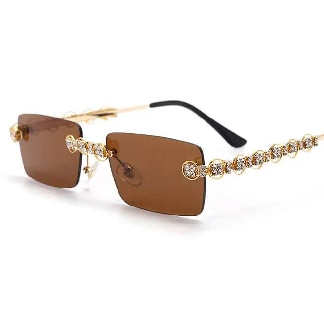 Radiant Summer Rimless Rhinestone Sunglasses
