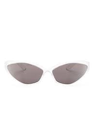 Balenciaga Eyewear 90s Oval wrap-around Sunglasses | White | FARFETCH BH