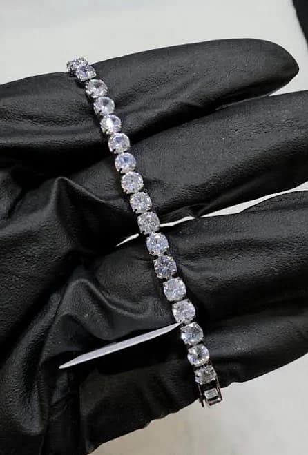 Sparkly Silver Zircon Tennis Bracelet