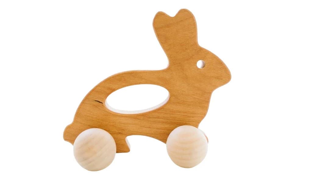 Personalized Wooden Bunny Push Baby Toy