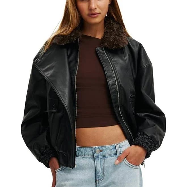 Cotton On Women's Darcy Faux Leather Bomber