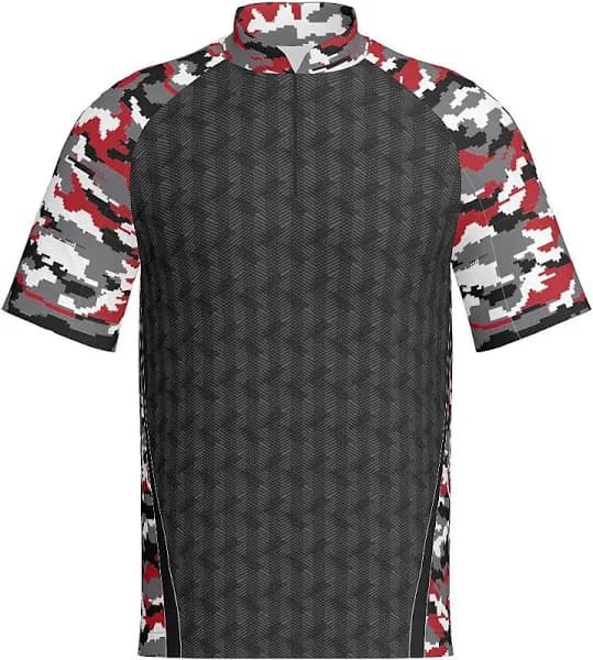 Digi Camo J517 Standup Collared Short Sleeve Quarter Zip