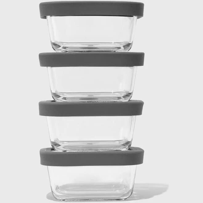 Public Goods Square Glass Food Storage Containers (Set of 4)