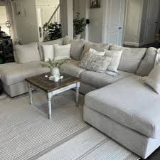7'x10' Marina Striped Wool/Cotton Area Rug Cream - Threshold™ designed with Studio McGee: Handmade Flat Pile Carpet : Target