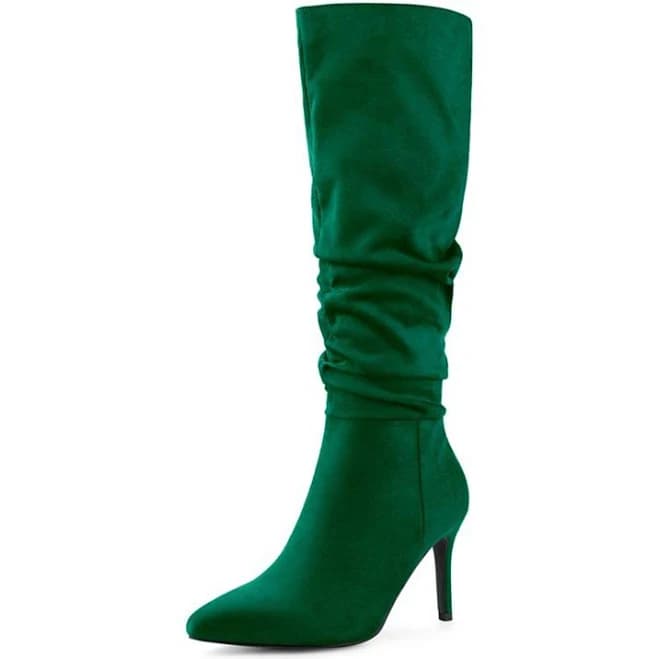 Women's Slouch Pointed Toe Stiletto Heel Knee High Boots