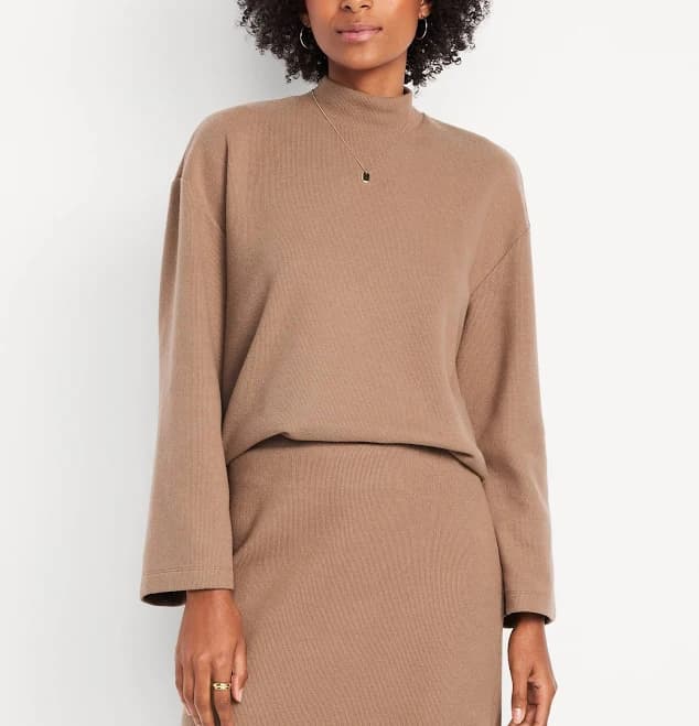 Old Navy Women's Cozy Mock-Neck Tunic Sweater