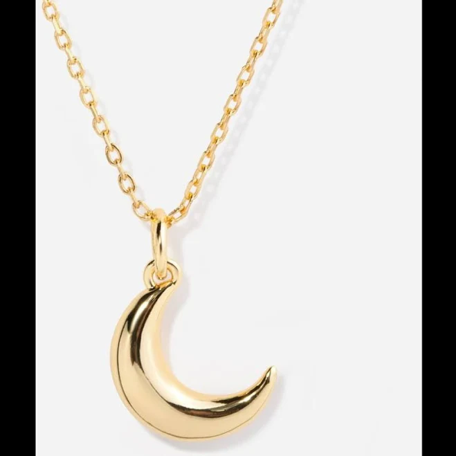 Little Sky Stone Crescent Moon Charm Necklace