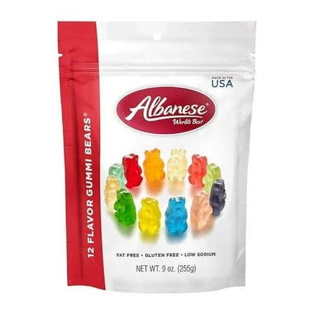 Albanese World's Best 12 Flavor Gummi Bears | 9oz of Candy | 12 Unique Flavors, Gluten Free, Fat Free, Soft and Chewy Gummy | Cherry, Blue Raspberry,