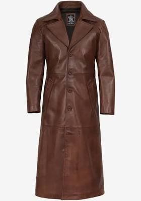 FJackets Men's Full Length Leather Duster Coat
