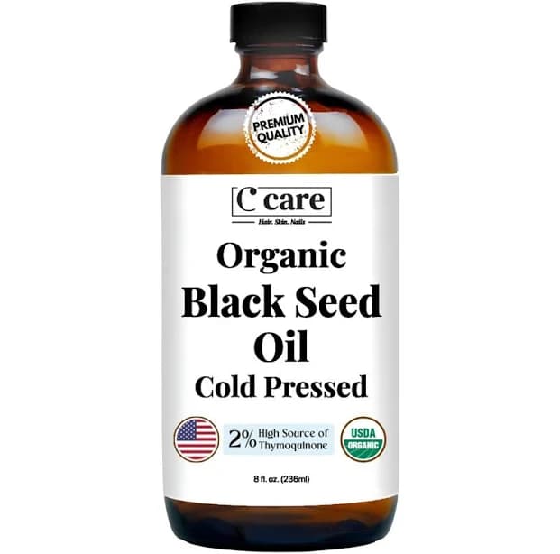 Black Seed Oil Organic Cold Pressed Unrefined Glass Bottle | Usda