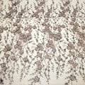 Nude with Brown Embroidered Tulle Floral Fabric | Rex Fabrics