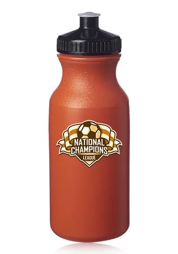 Orange Custom Printed Plastic Water Bottle with Push Cap (20 oz) | Qty 1