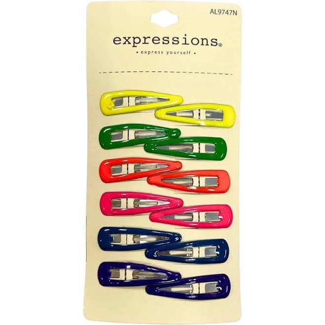 Expressions 12 Count Neon Snap Clips