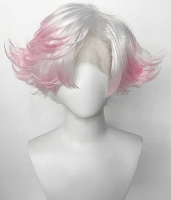Hazbin Hotel Angel Dust Wavy Lace Front Synthetic Hair Wig