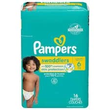 Pampers Swaddlers Size 6 Baby Diapers 35+ lb