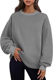 Amazon.com: Itsame Sudaderas de gran tamaño con cuello redondo para mujer, sudadera de manga larga de forro polar, trajes de moda de otoño, suéteres de invierno 2024, #A03-gris : Ropa, Zapatos y