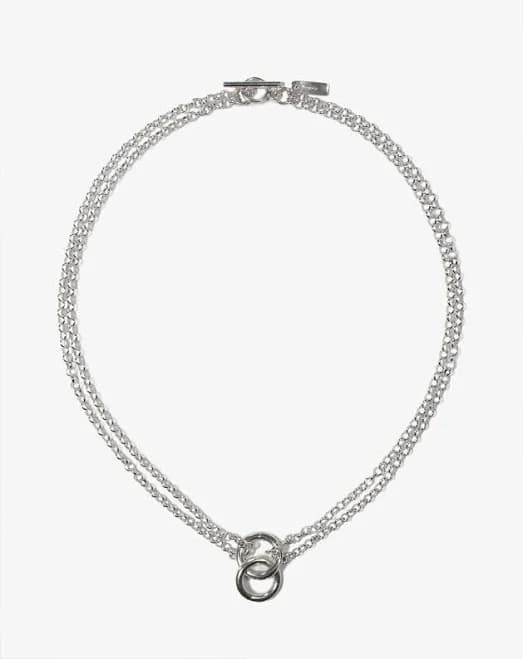 Minimal women's silver chain necklace choker