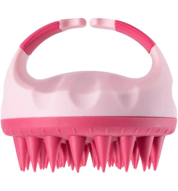 Silicone Shampoo Brush for Hair & Scalp Pink
