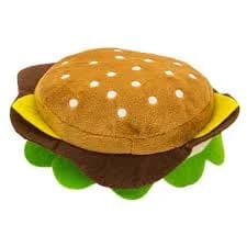 Play On Plush Hamburger Dog Toy