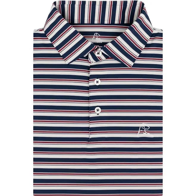Rhoback Men's Belmont Stripe Performance Polo